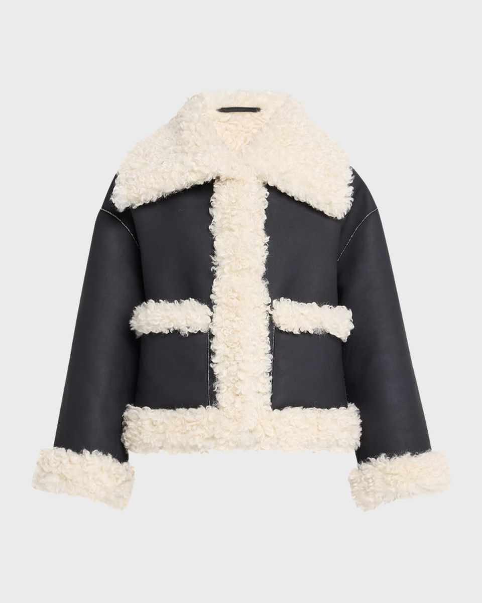 Kiki Vegan Leather Sherpa Jacket
